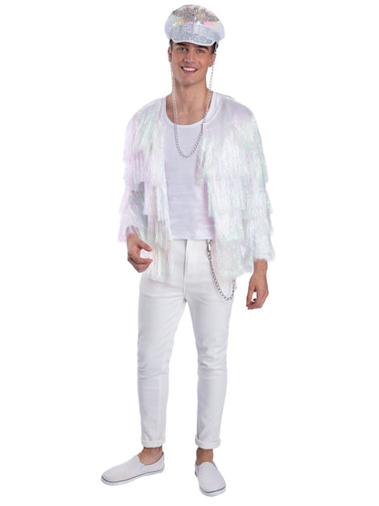 Fever Tinsel Festival Jacket, Iridescent White  Wholesale