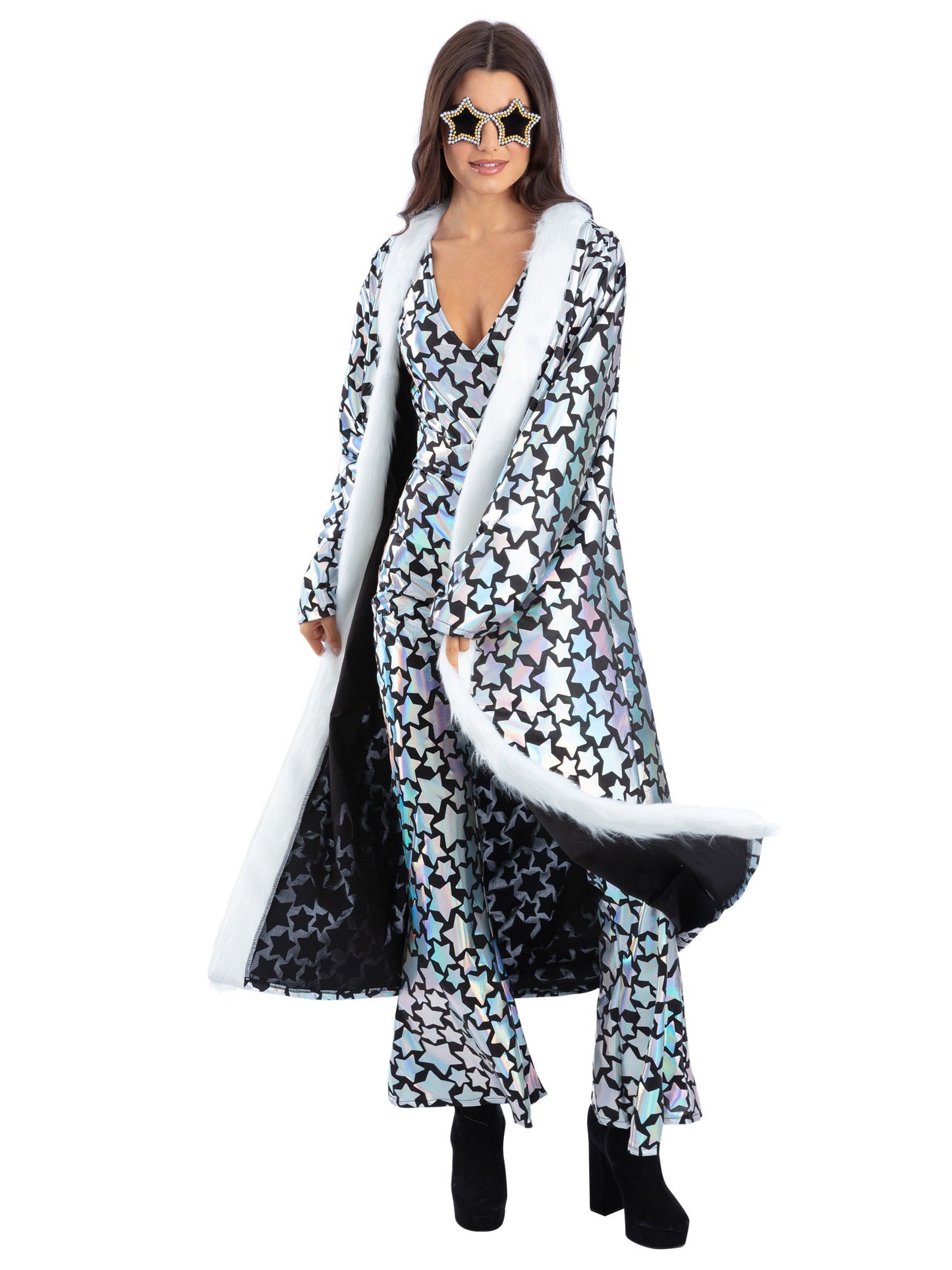 Unisex Star Gazer Coat, Holographic Iridescent  Wholesale