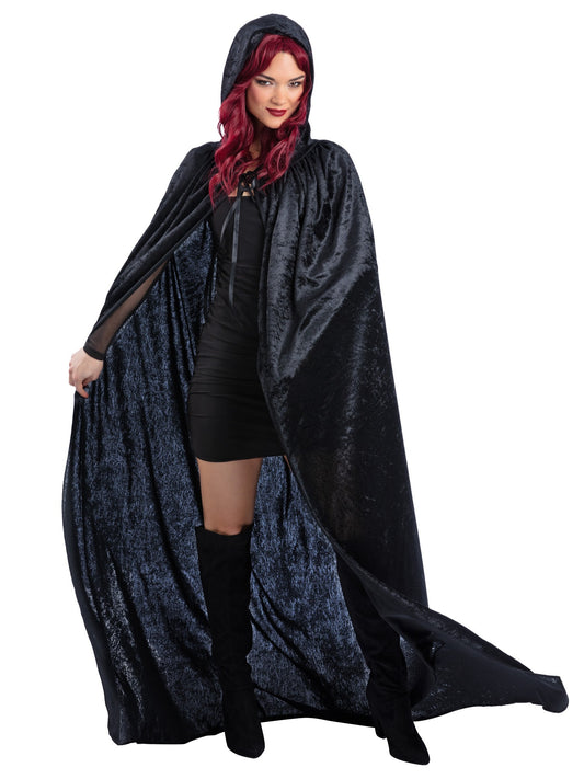 Black Velour Hooded Cape  Wholesale