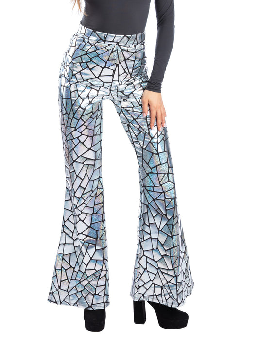 Disco Darling Mirror Flared Trousers  Wholesale