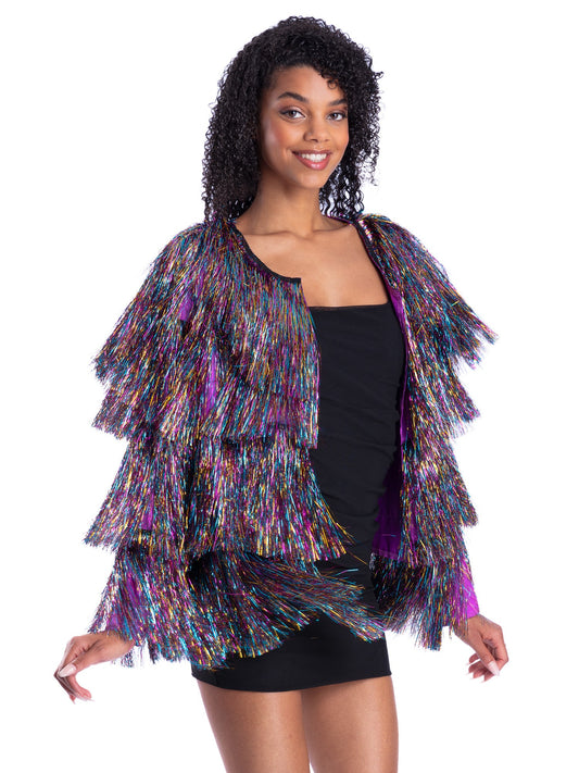 Fever Tinsel Festival Jacket, Rainbow Dreams   Wholesale