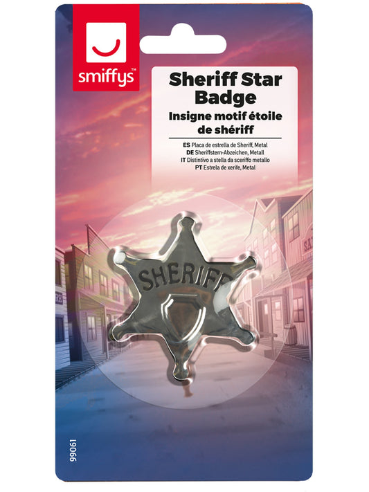 Sheriff Star Badge, Silver  Wholesale