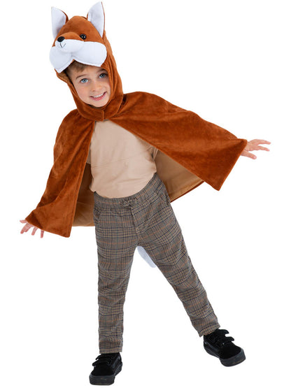 Capa de terciopelo de zorro de lujo, para niños