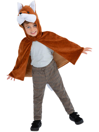 Capa de terciopelo de zorro de lujo, para niños