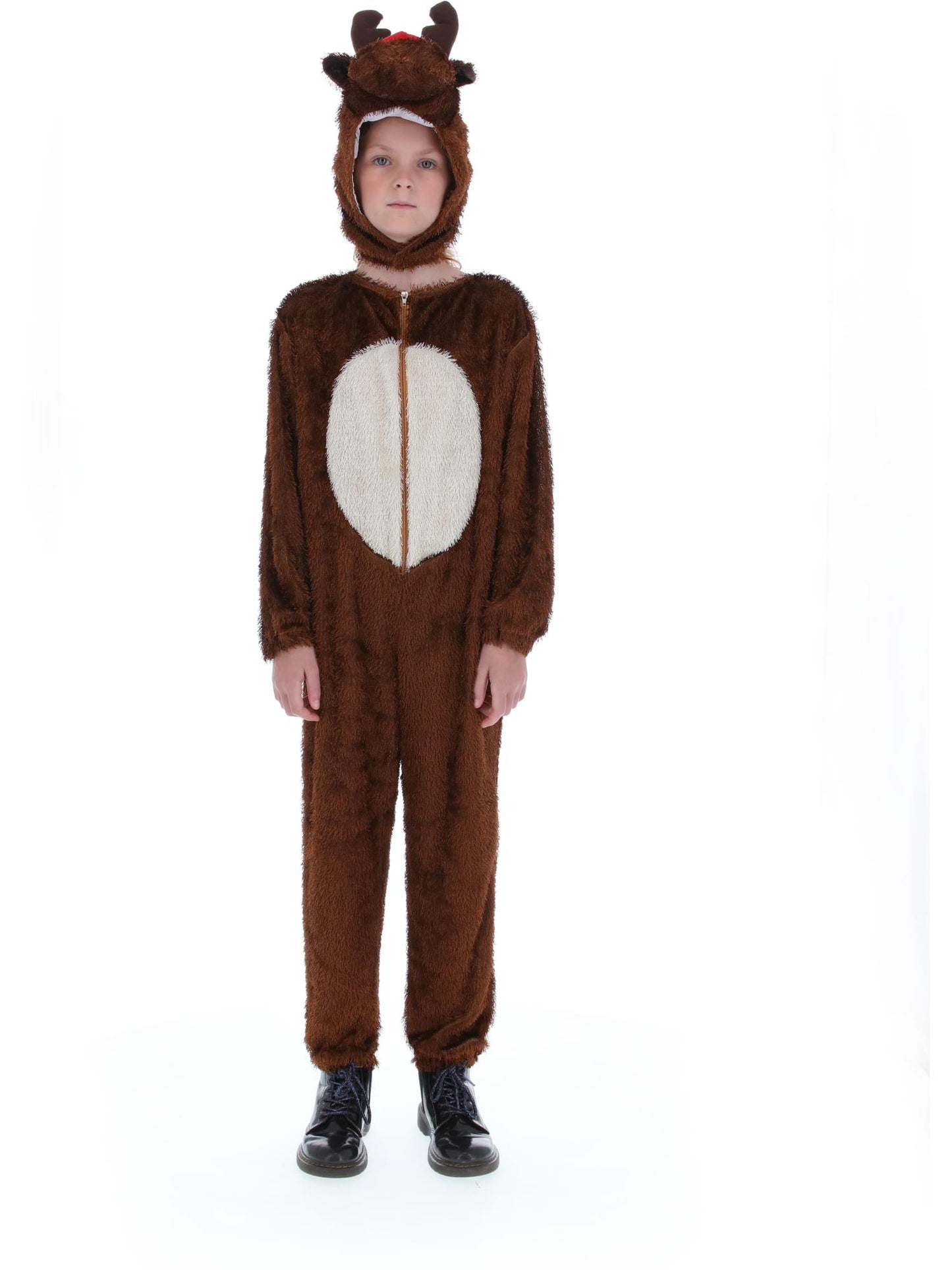 Costume de renne, Brun, avec combinaison-pantalon à capuche