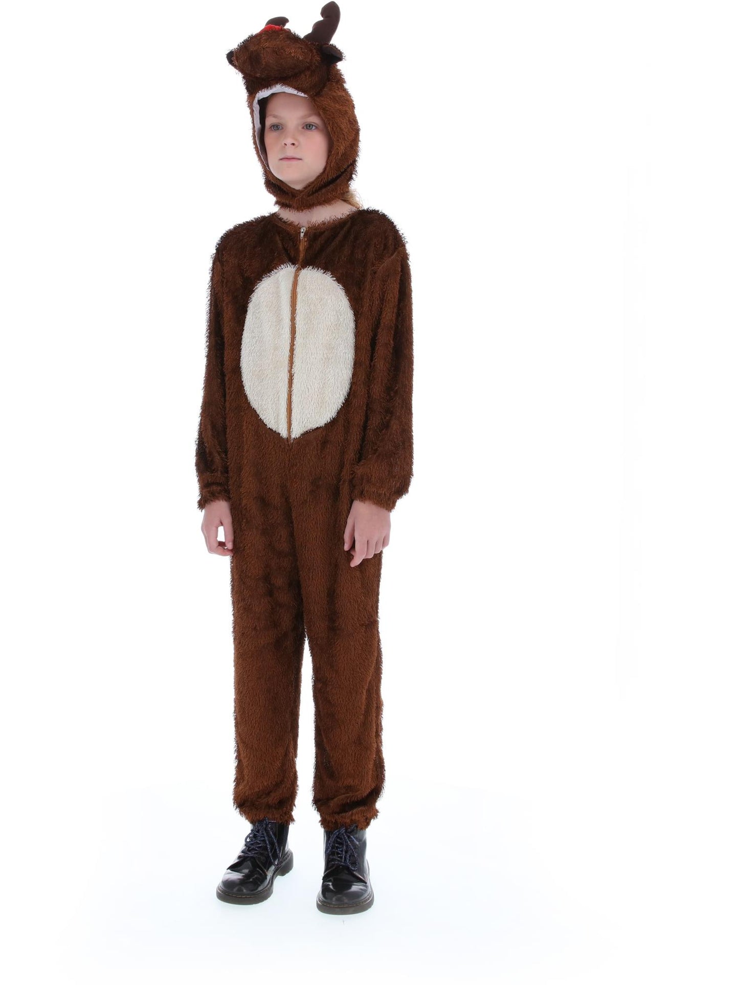 Costume de renne, Brun, avec combinaison-pantalon à capuche
