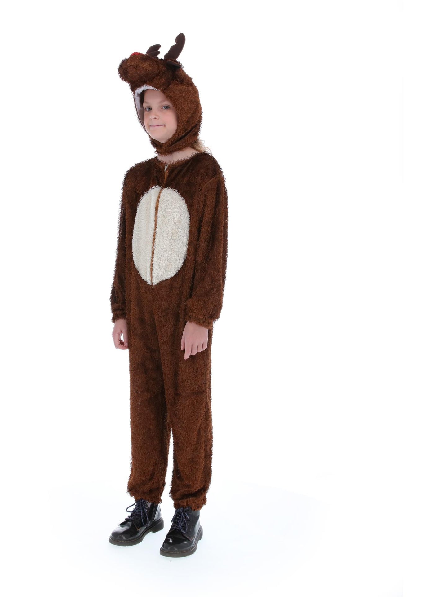 Costume de renne, Brun, avec combinaison-pantalon à capuche