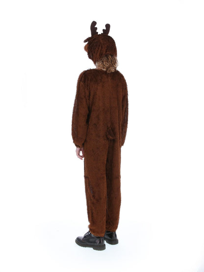 Costume de renne, Brun, avec combinaison-pantalon à capuche
