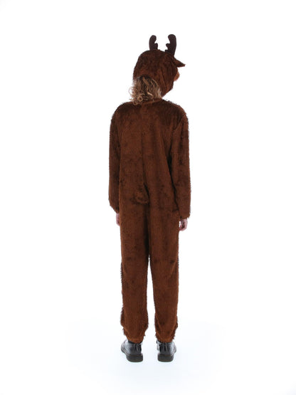 Costume de renne, Brun, avec combinaison-pantalon à capuche