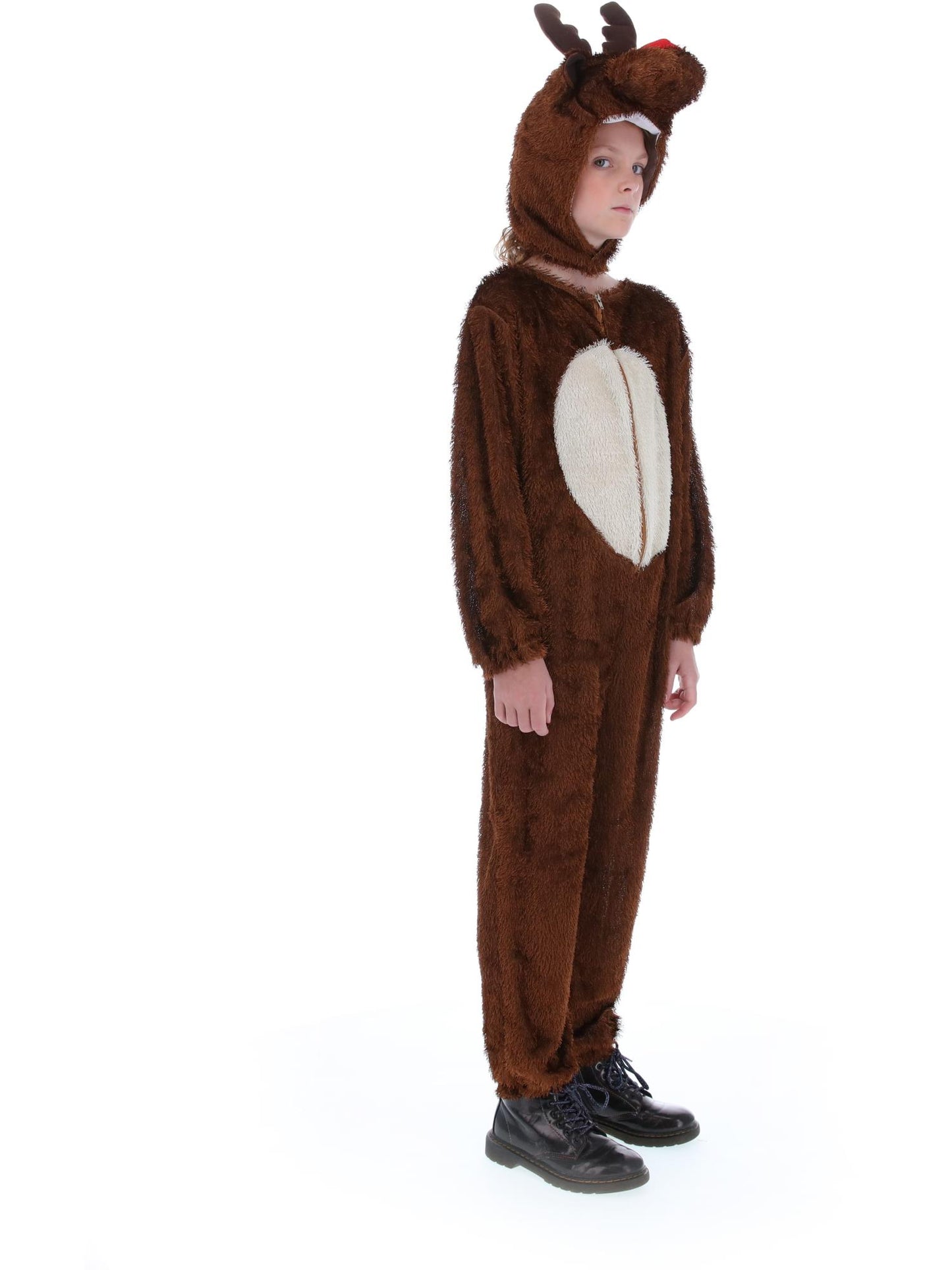 Costume de renne, Brun, avec combinaison-pantalon à capuche