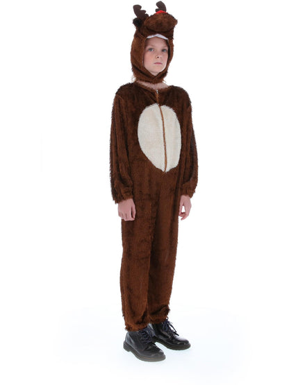 Costume de renne, Brun, avec combinaison-pantalon à capuche