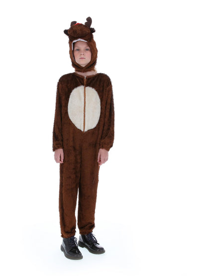 Costume de renne, Brun, avec combinaison-pantalon à capuche