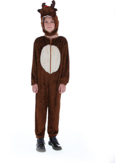 Costume de renne, Brun, avec combinaison-pantalon à capuche