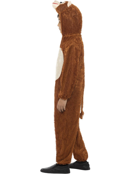 Affe Kostüm, Braun, enthält Jumpsuit mit Kapuze