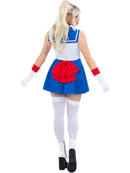 Disfraz Fever Star Sailor, con vestido, gargantilla y guantes